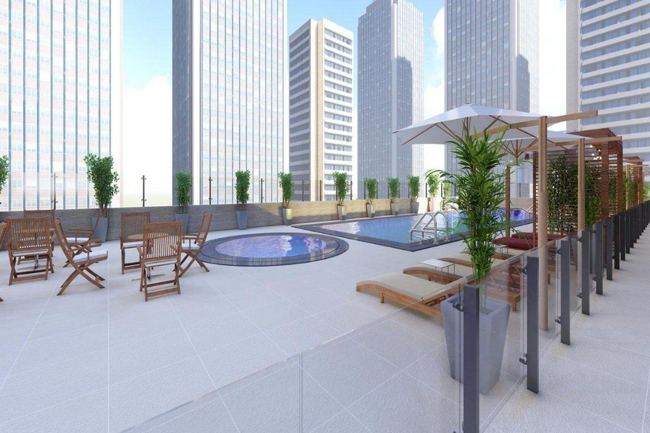 He Hotel Apartments ดูไบ ภายนอก รูปภาพ Rooftop pool
